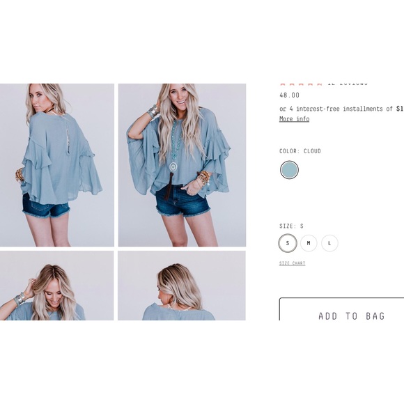 Wishlist Apparel chambray color flowy top - Picture 2 of 5